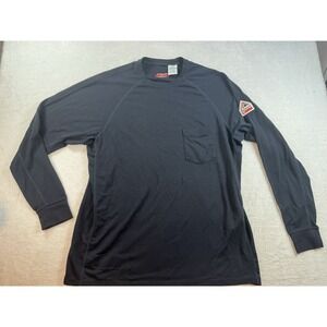 Bulwark Men's FR Size Large Regular Dark Blue Long Sleeve Shirt MSRP $151.95
